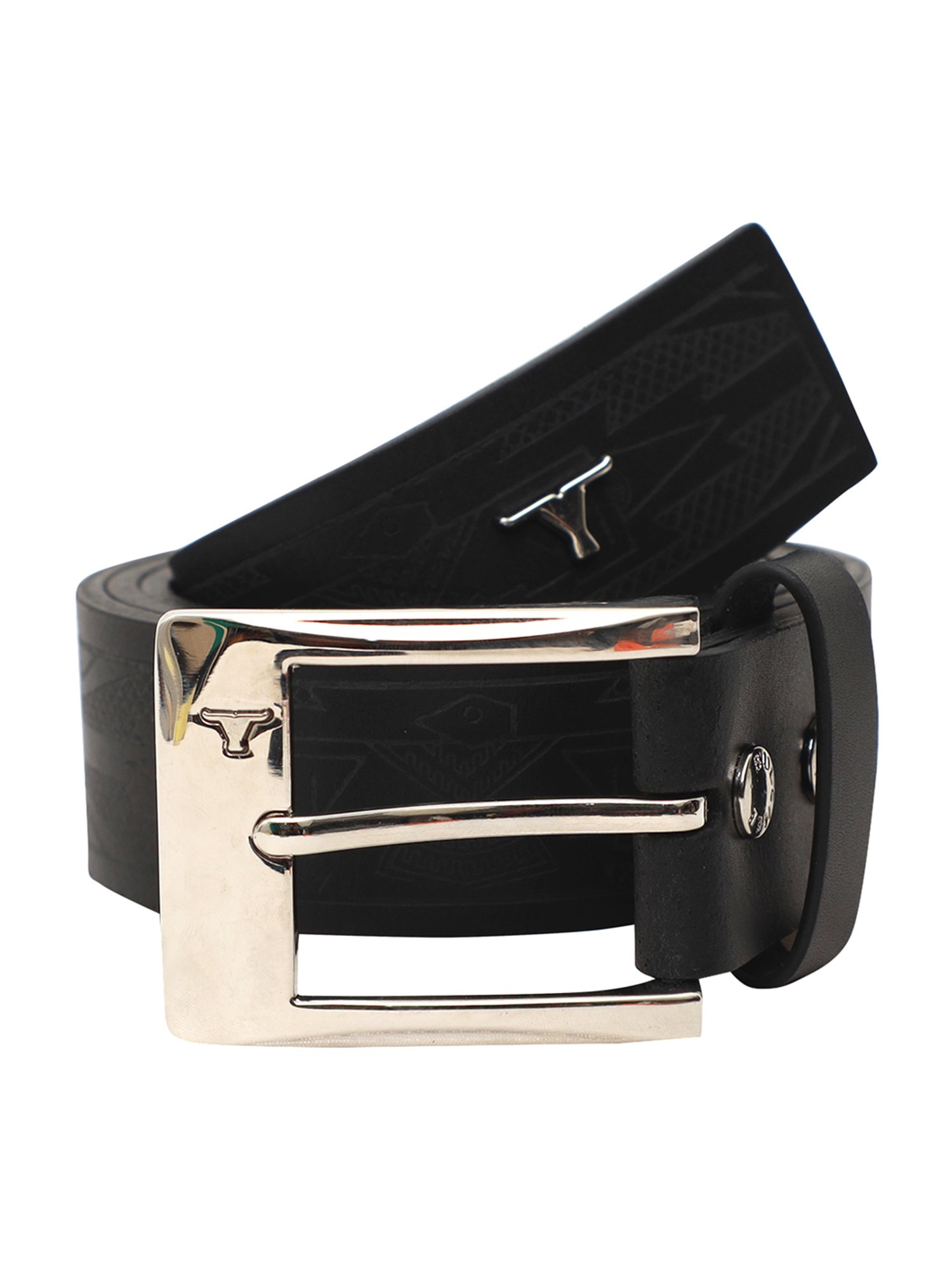 BULCHEE Black Leather Casual Belt for Men