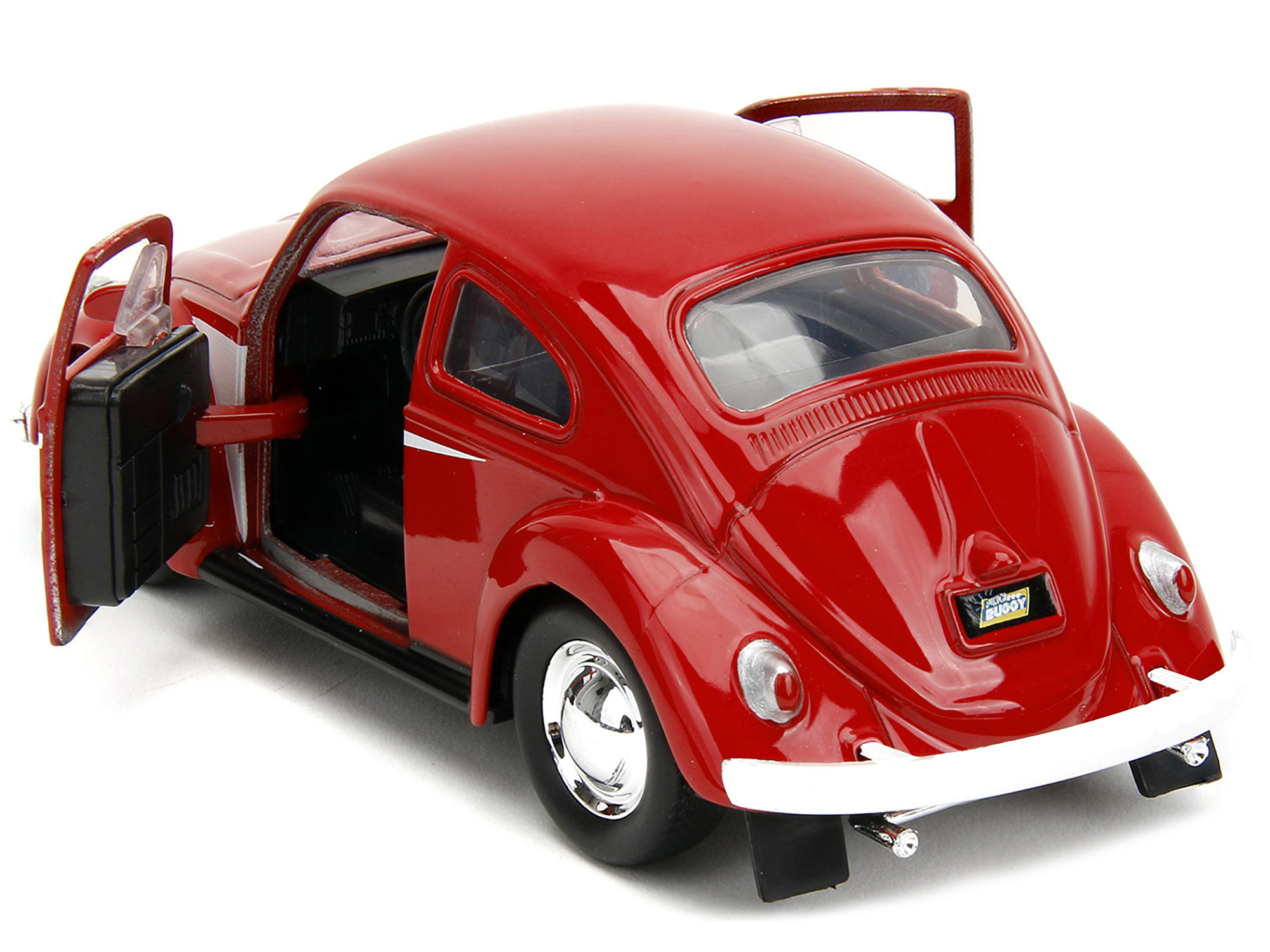1959 Volkswagen Beetle Red with White Graphics and Boxing Gloves Accessory "Punch Buggy" Series 1/32 Diecast Model Car by Jada