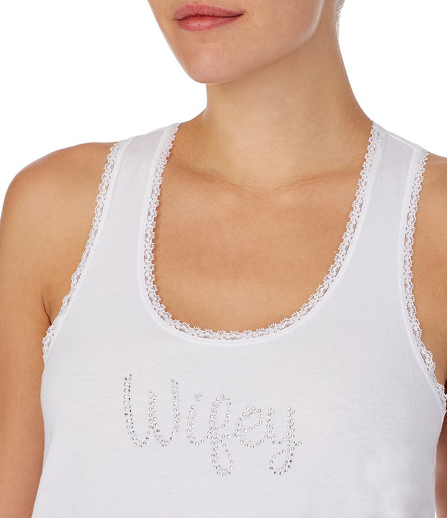 Kensie Rhinestone Wifey Jersey Knit Sleep Tank