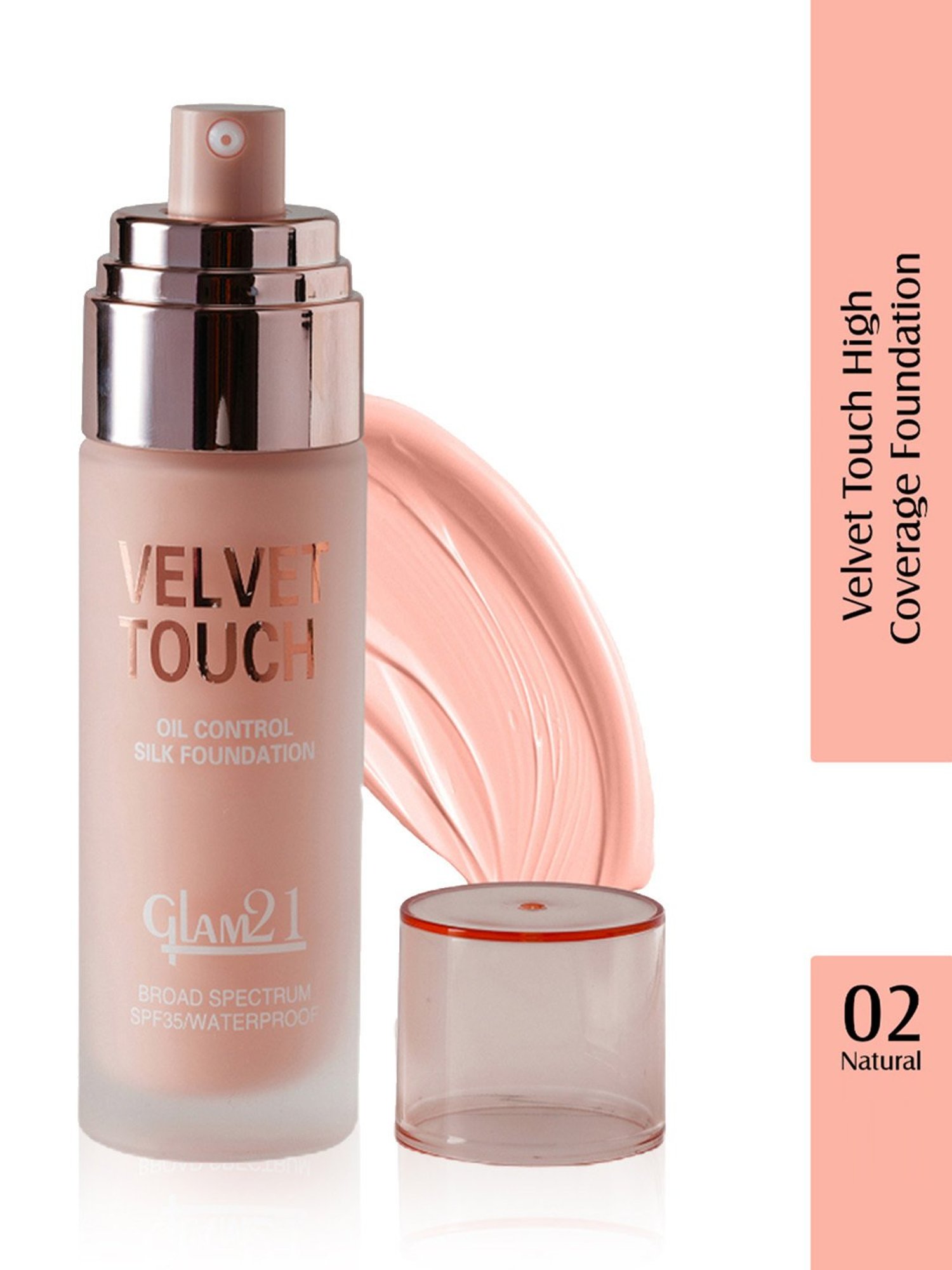 Glam21 Velvet Touch Oil Control Silk Foundation SPF 35 02 Natural - 50 gm