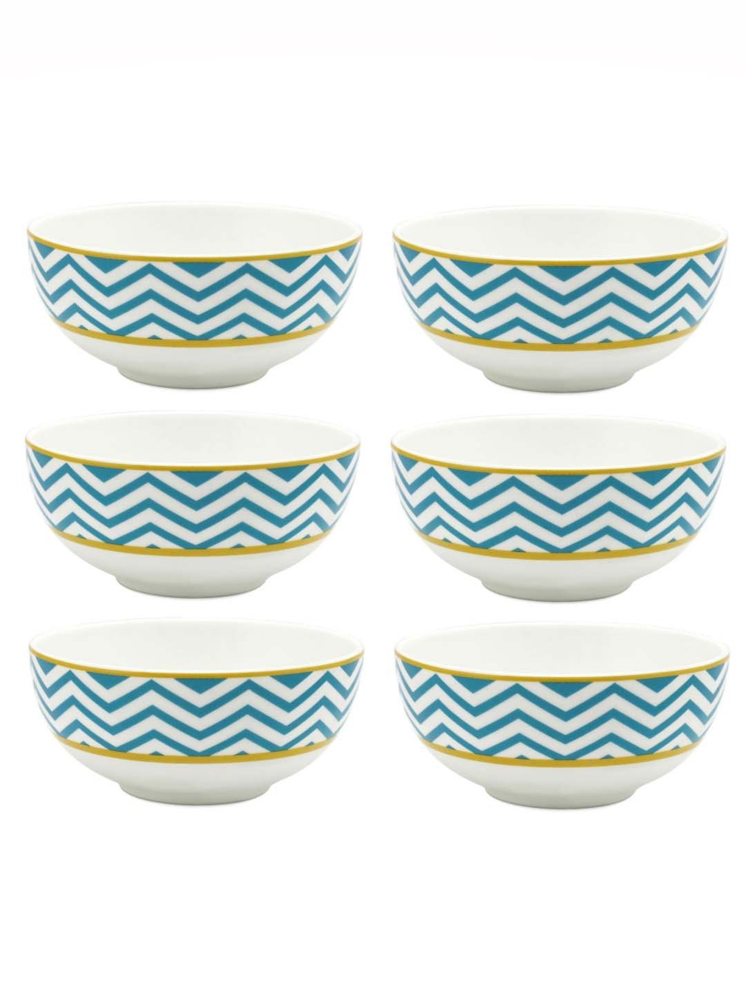 India Circus Multicolor 240 ml Ceramic Bowls - Set of 6