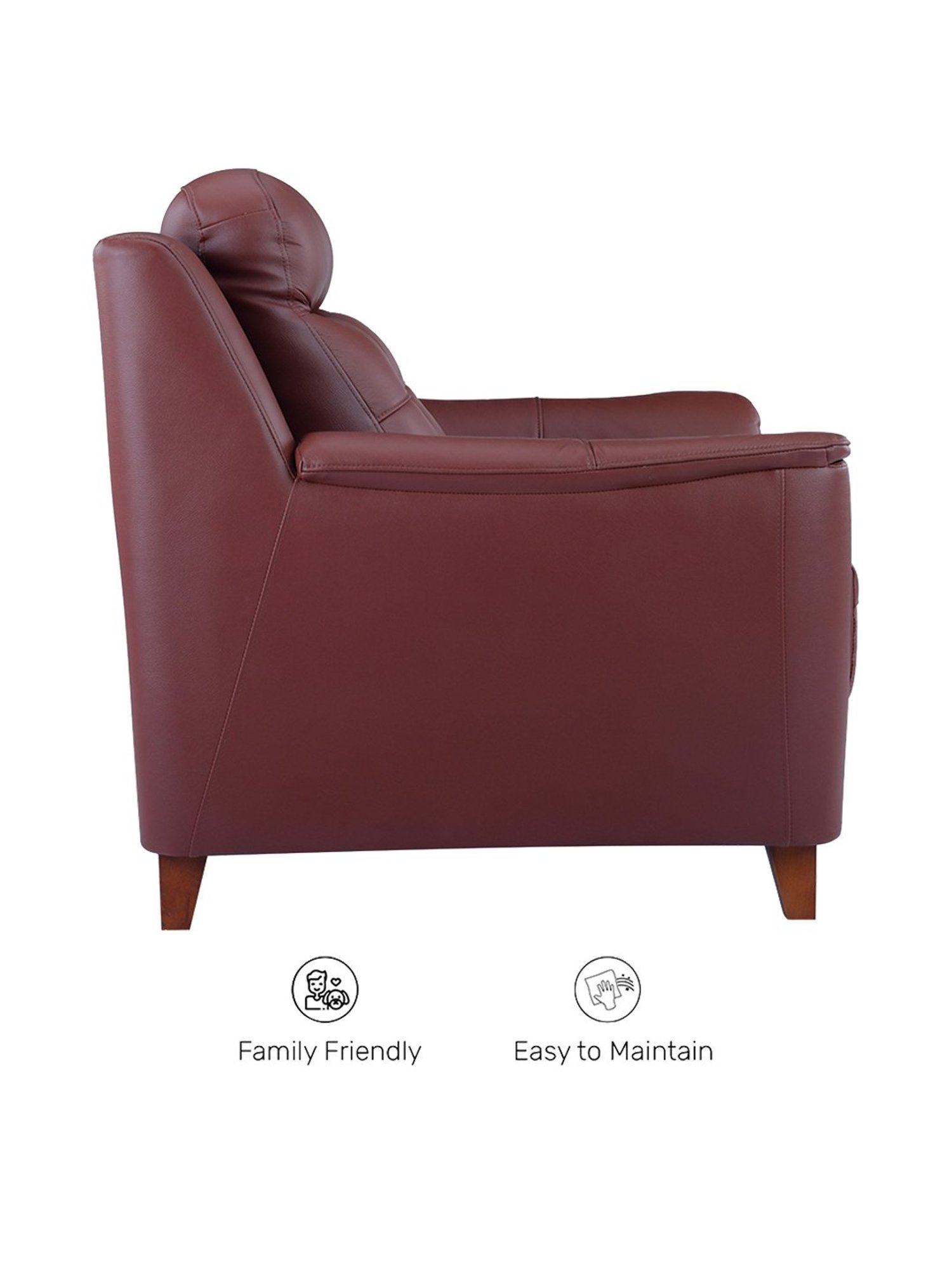 Durian Patrick Brick Red Leather 1 Seater Sofa