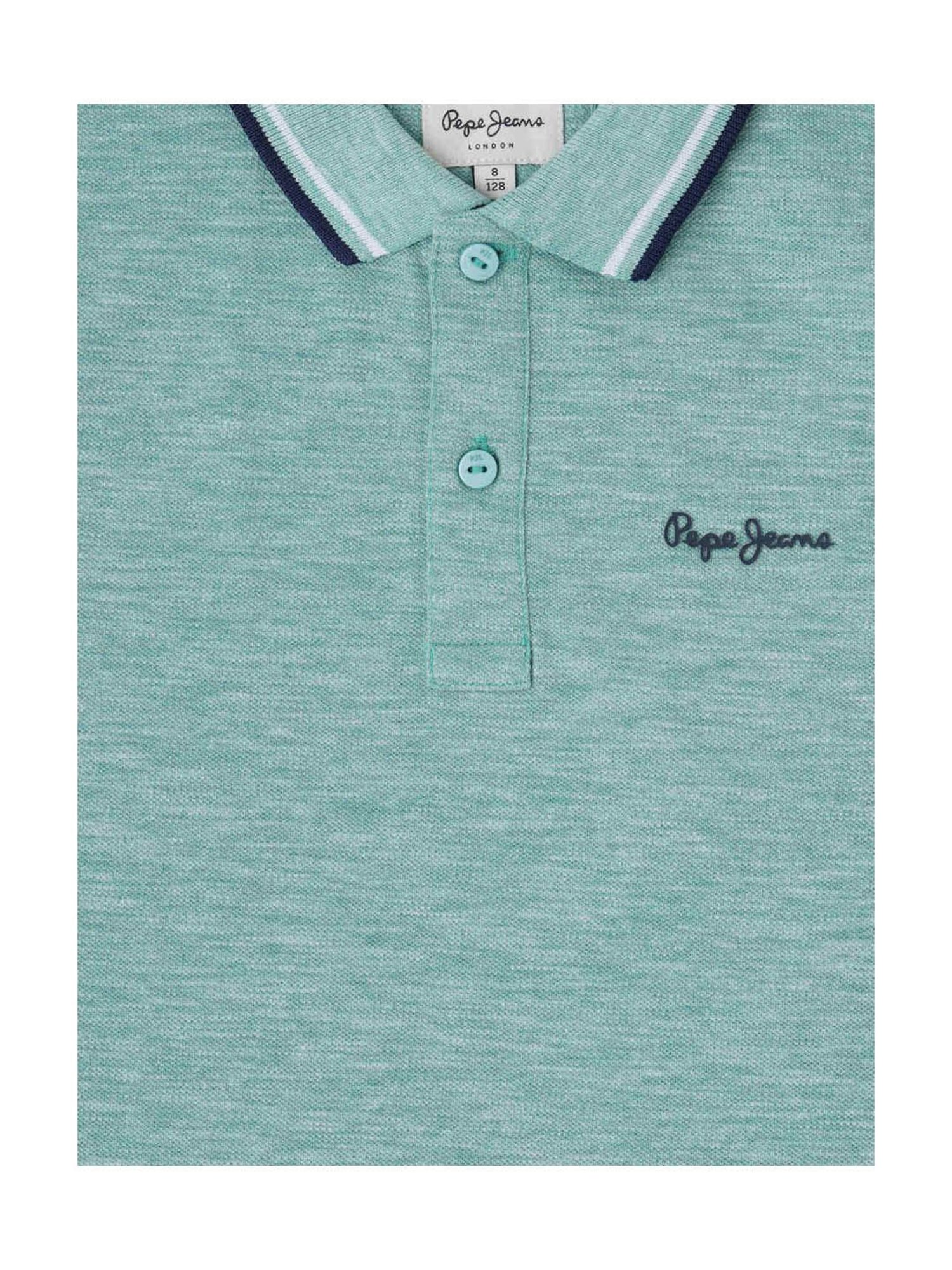Pepe Jeans Boys Mint Green Textured Polo T-Shirt
