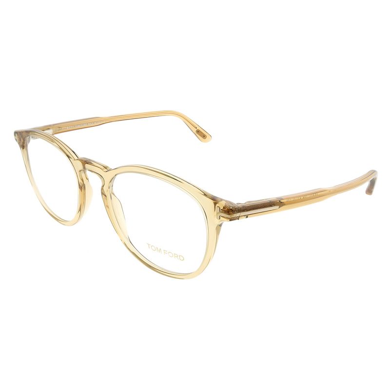 Tom Ford  045 Unisex Round Eyeglasses Transparent Brown 51mm