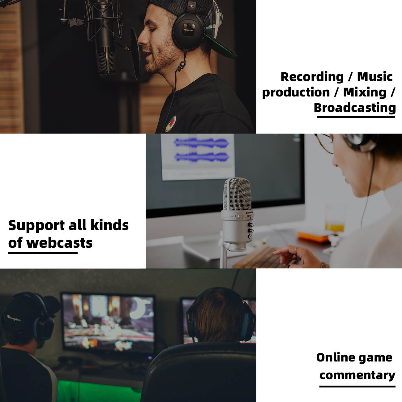 Bomaite B4 Portable 4-Channel Mixing Console Mixer 7-band EQ Built-in 48V Phantom Power Supports BT Connection USB MP3 Player for Computer Recording, Bands