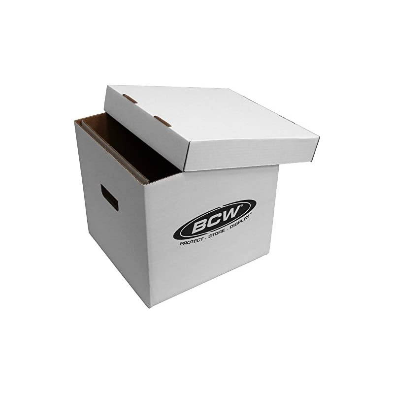 33 RPM 12" Vinyl Storage Box with Lid | Holds up to 65 LP's or Laser Discs | White (5-Boxes)