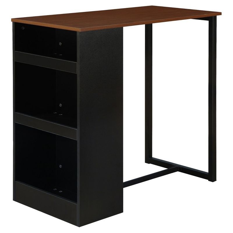 3pc Counter Height Dining Set Bar Set Walnut/Black - Dorel Living