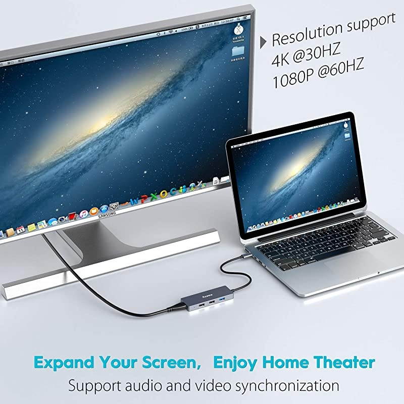 USB C Hub  USBC 31 Type C Adapter with 4K HDMI USB 20 amp USB 30 Ports Compatible with Thunderbolt 3 MacBook Pro XPS 13 Surface Pro 7 Samsung Dex Tab