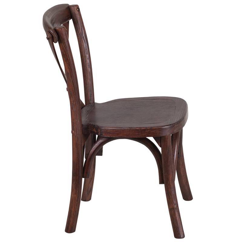 Hercules Series Stackable Kids' Wood Cross Back Chair Mahogany - Riverstone Furniture Collection