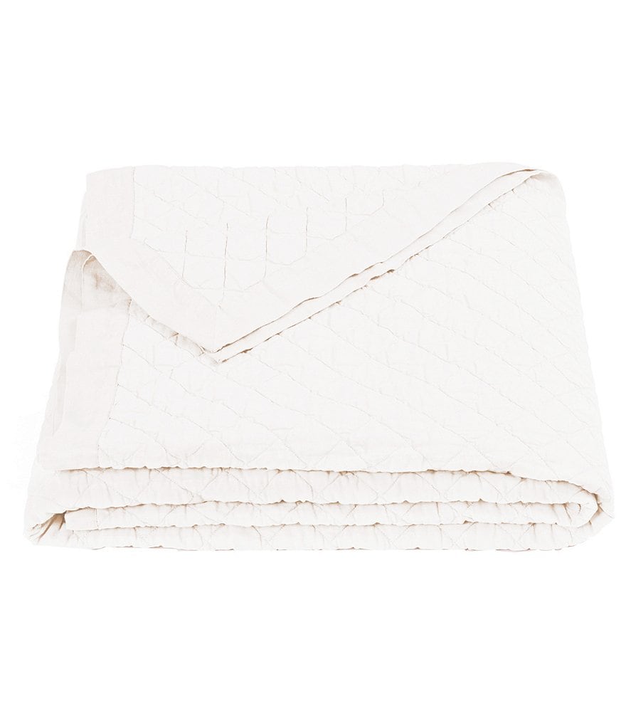 HiEnd Accents Diamond-Patterned Linen & Cotton Quilt