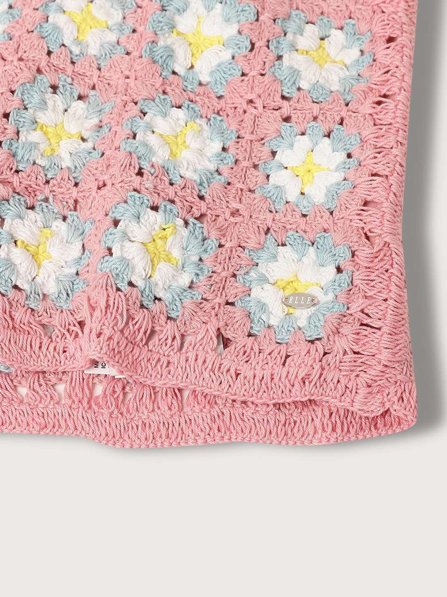 Elle Kids Pink Cotton Floral Print Skirt