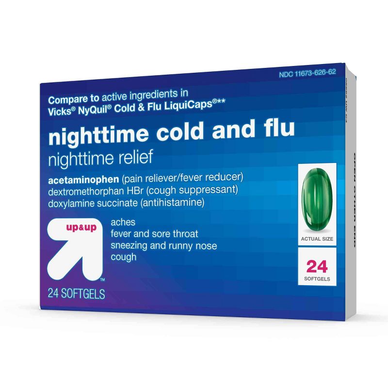 Nighttime Cold & Flu Relief Softgels - 24ct - up & up™