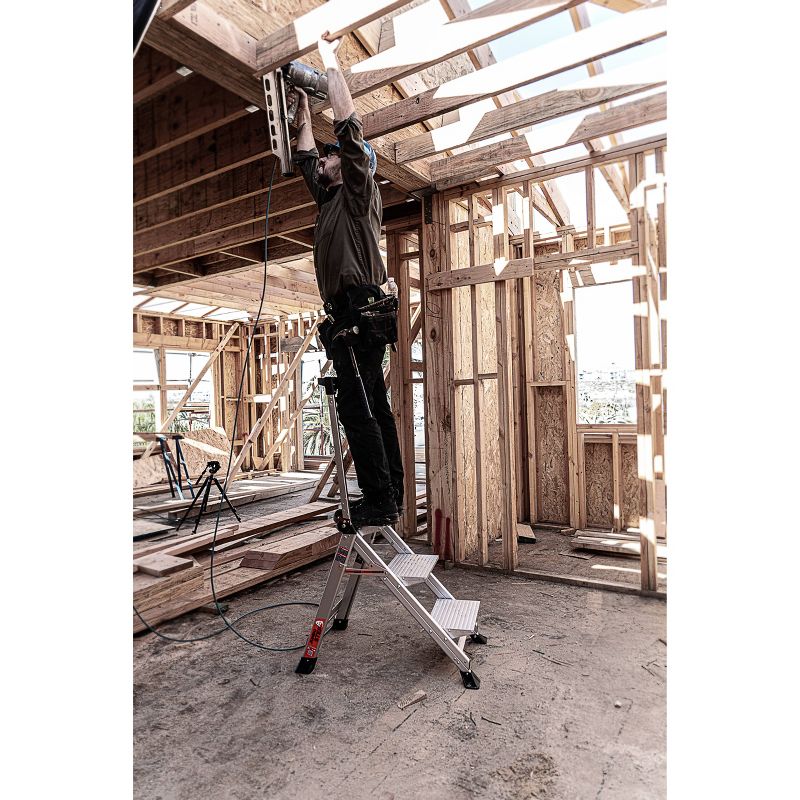 Little Giant Ladder Systems 3-step ANSI Type IAA 375lb Aluminum Stepstool with handrail Gray