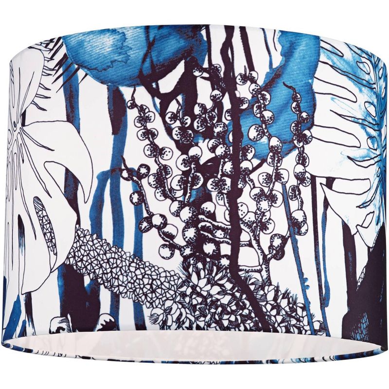 Springcrest Off-White White Drum Lamp Shade Modern Silver Circles 15x16x11 - Spider