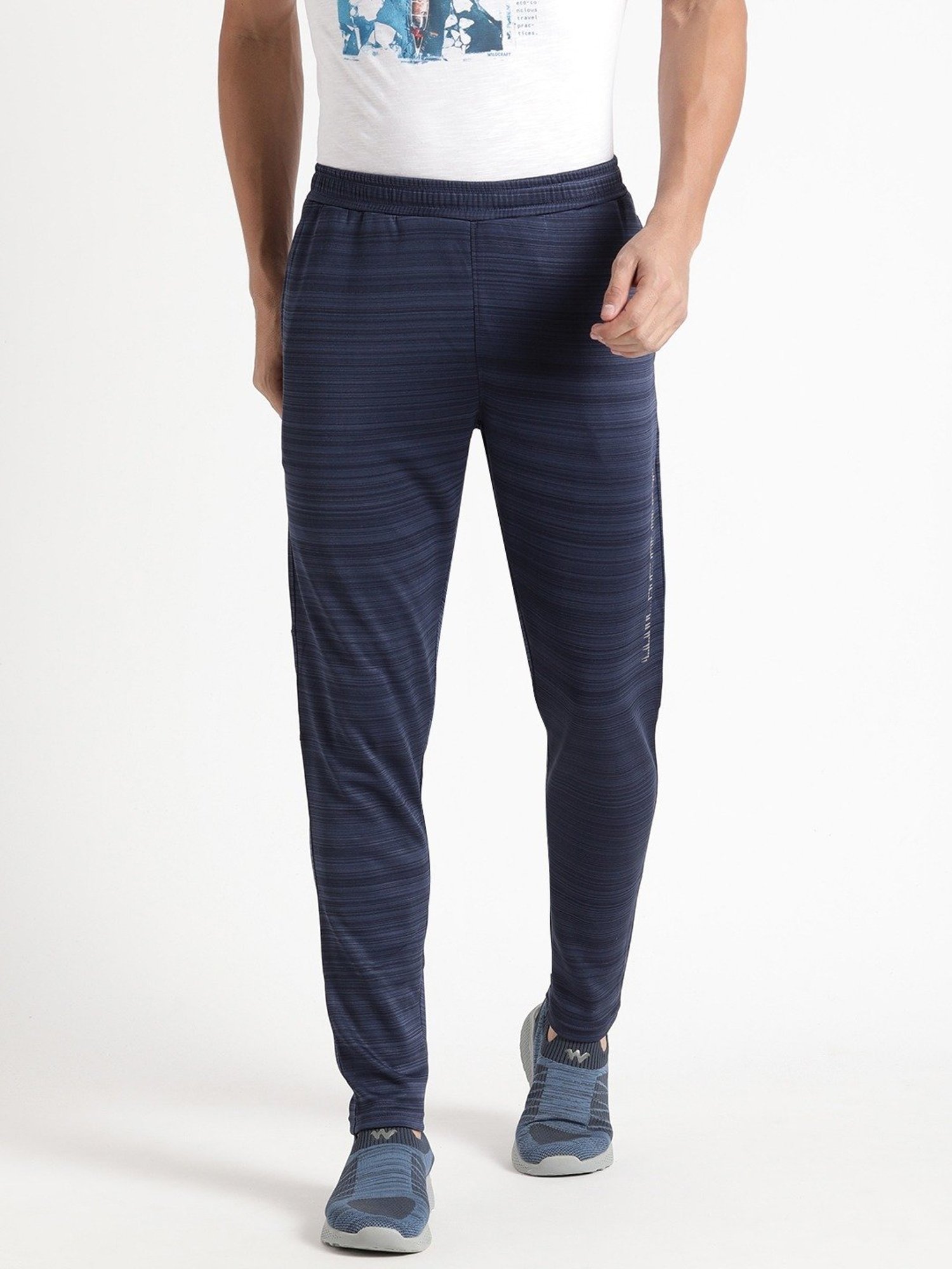 Wildcraft Navy Regular Fit Striped Joggers