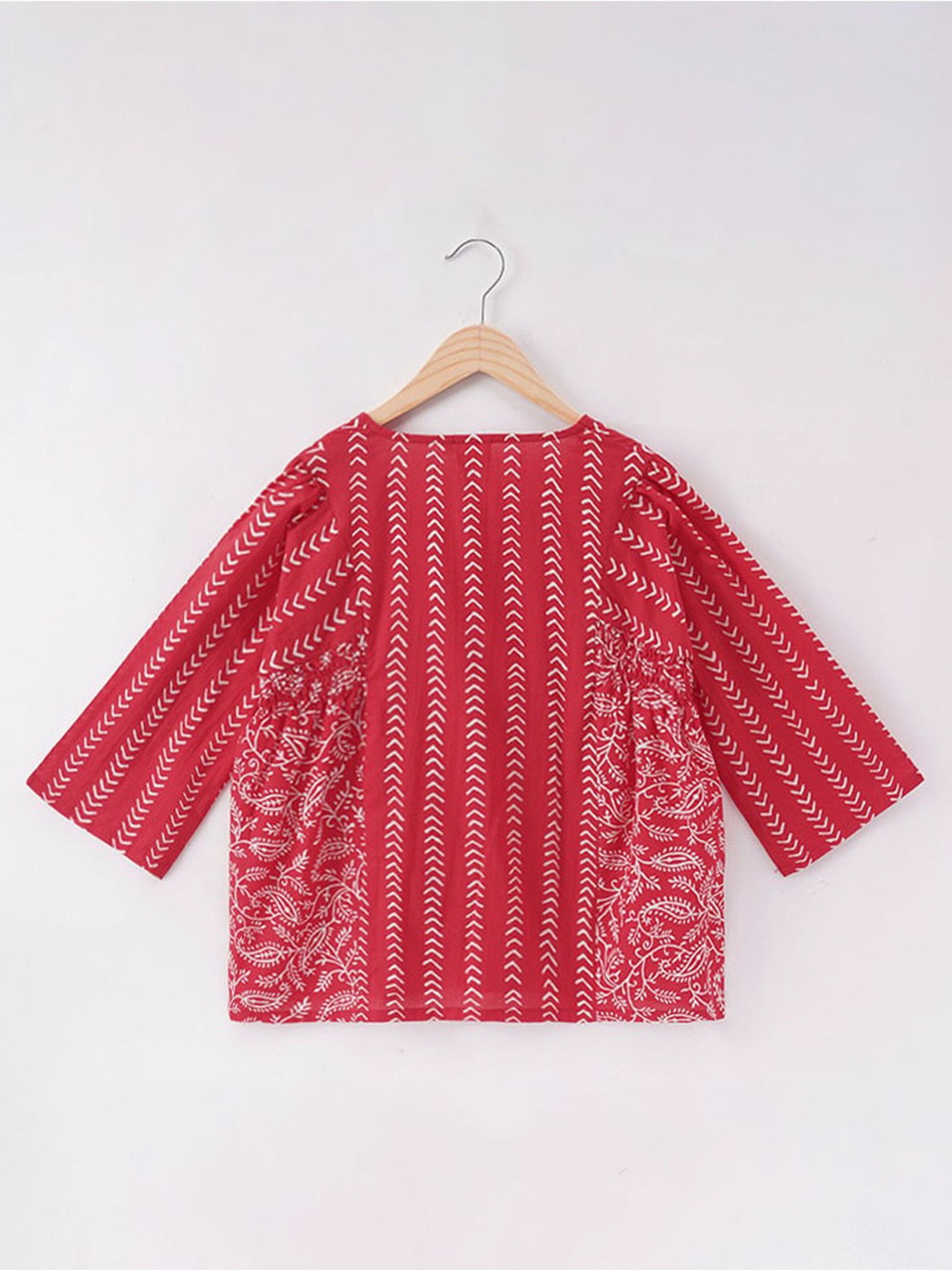 Edheads Kids Red Cotton Printed Top