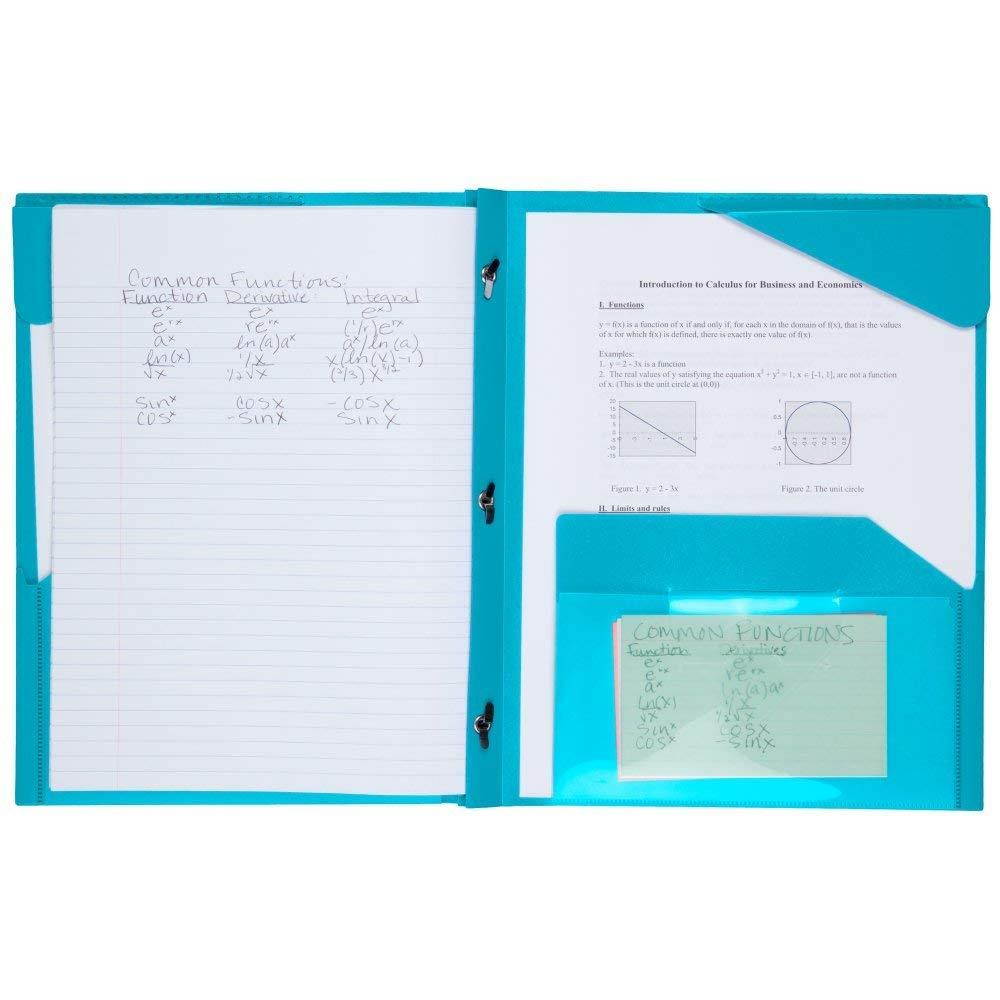 Five Star 2 Pocket Folder with Prong Fasteners, Stay-Put Folders, Folder with Pockets, Color Selected For You (38030)