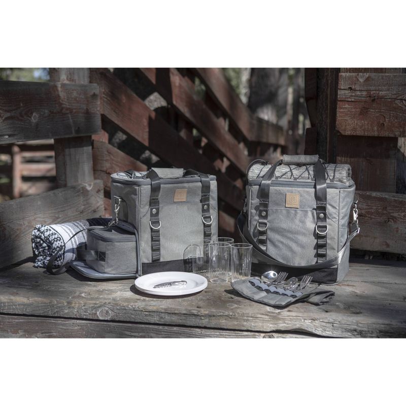 Picnic at Ascot Insulated Picnic Basket/Cooler Fully Equipped with Service for 2 - Trellis Green