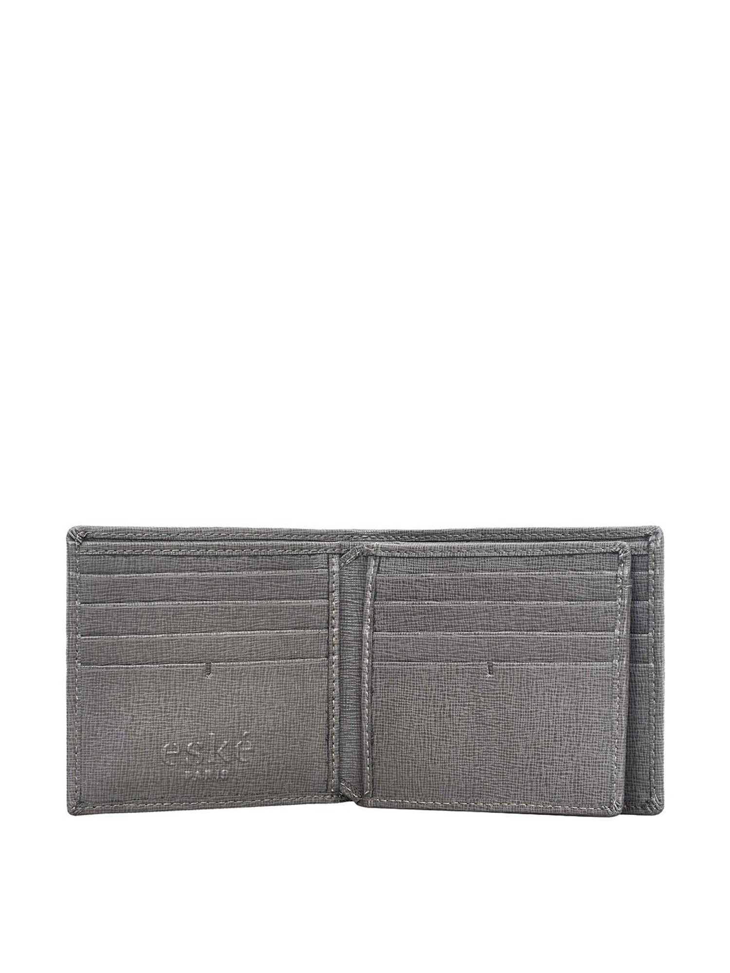 Eske Grey Casual Leather Bi-Fold Wallet for Men
