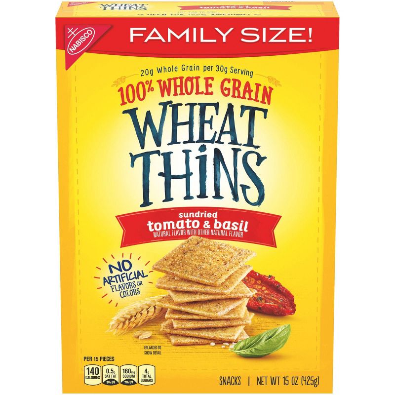 Wheat Thins Sundried Tomato & Basil Snack Crackers - Family Size - 13oz