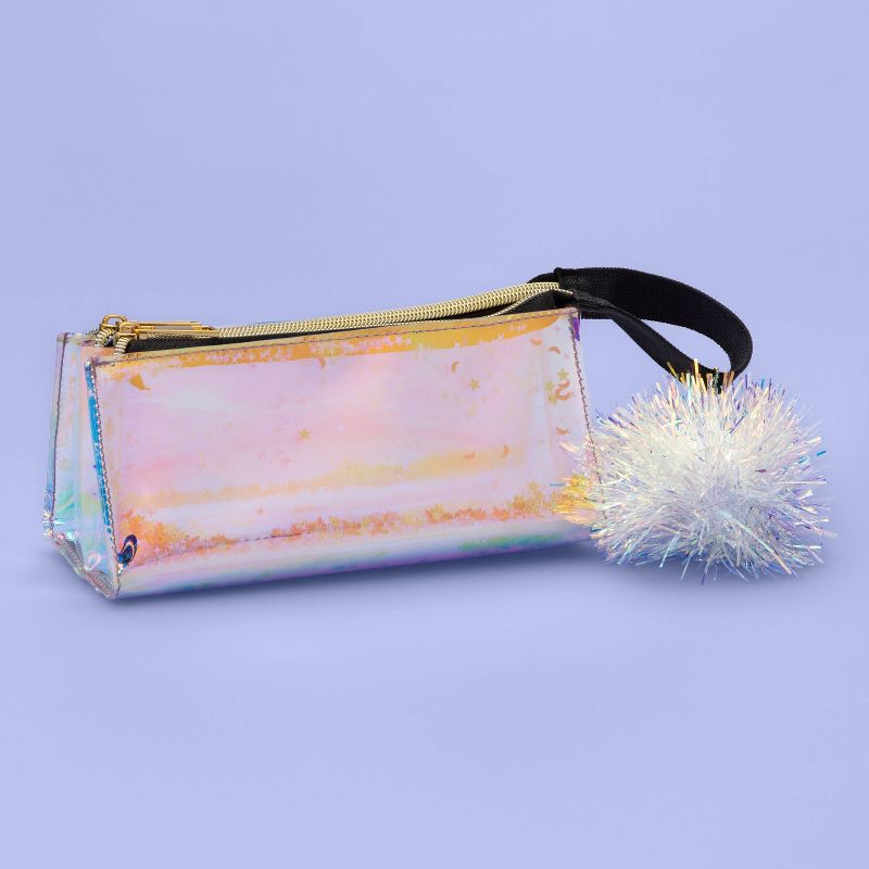 Iridescent Sequin Pencil Pouch with Pom - More Than Magic™