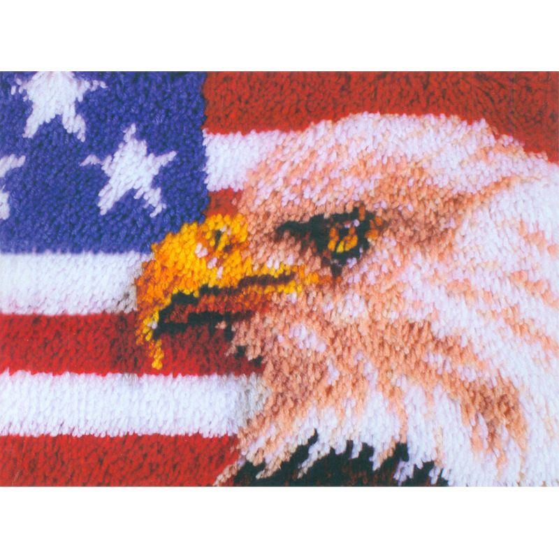 Wonderart Latch Hook Kit 15"X20"-American Eagle