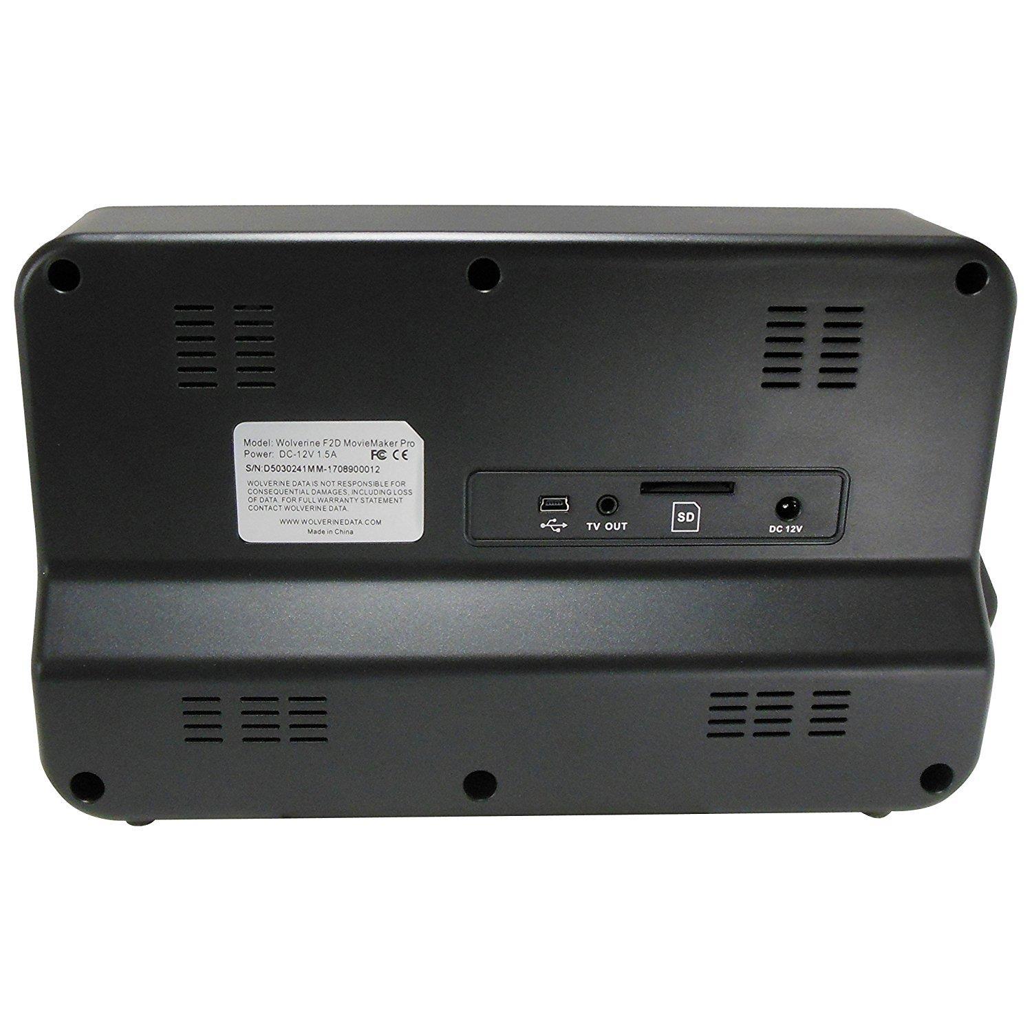 Wolverine 8mm & Super 8mm Reels to Digital MovieMaker Pro Film Digitizer, Film Scanner, 32GB SD Memory Card, Dual Voltage 100-240V Power Supply Adapter & International Two-Prong Round Pin Plug Adapter