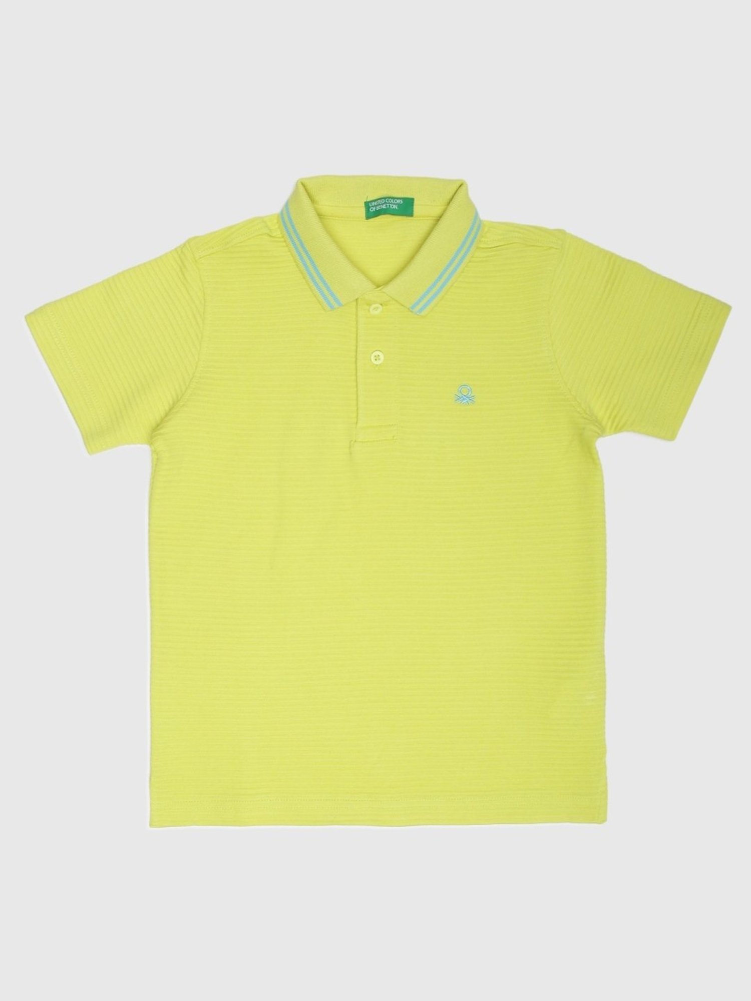 United Colors of Benetton Kids Yellow Cotton Polo T-Shirt