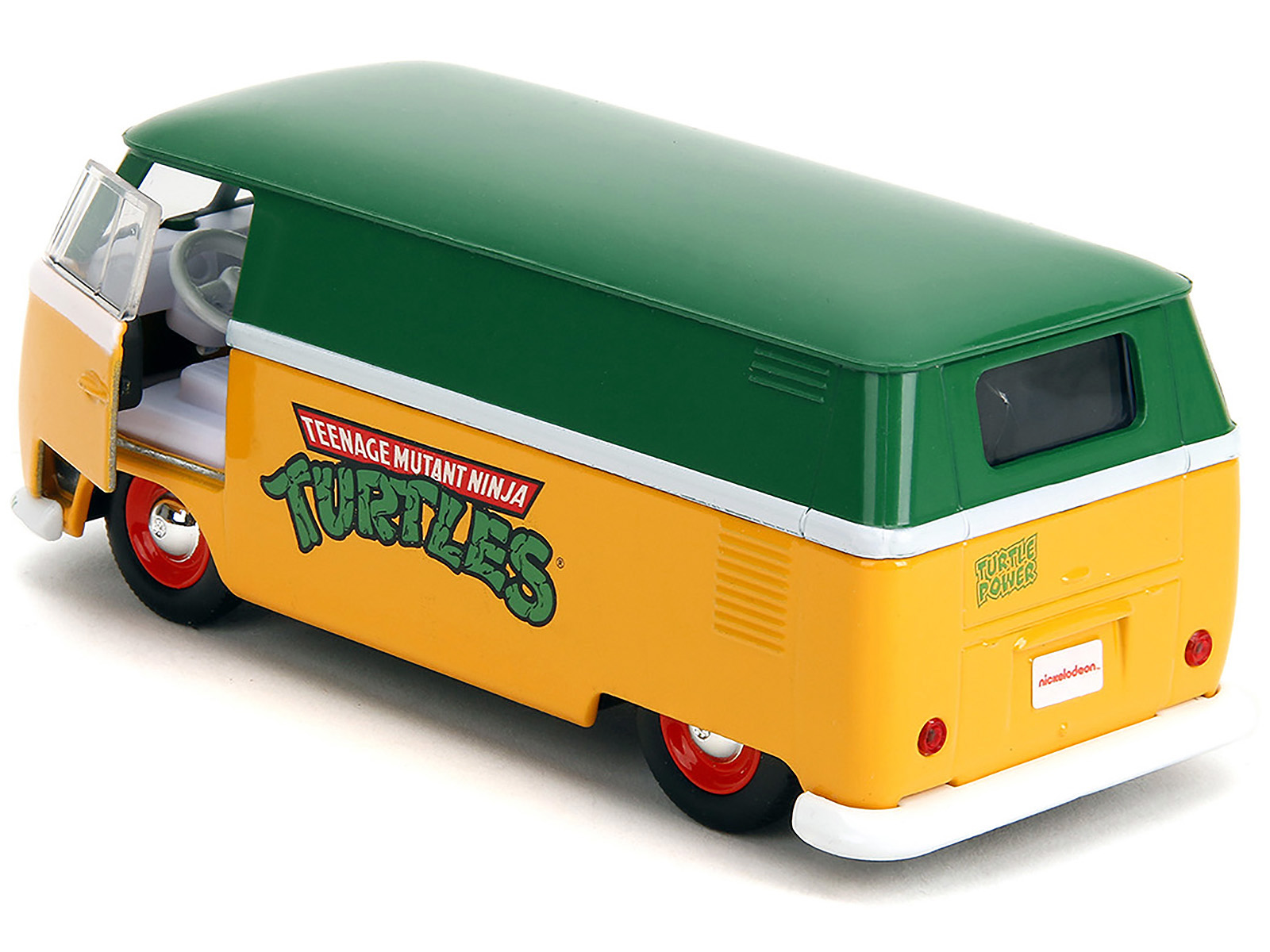 Volkswagen T1 Bus Candy Blue and White with Stitch Diecast Figurine and Surfboard "Lilo & Stitch" Disney "Hollywood Rides" Series 1/24 Diecast Model Car by Jada