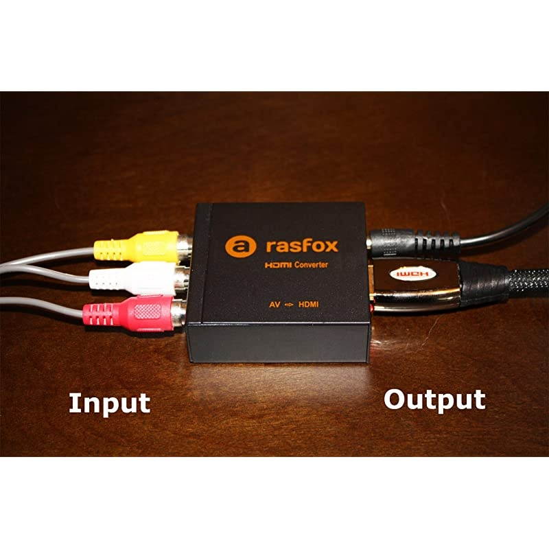 Powered AVRCA to HDMI Converter Composite 3RCA Audio Video AV CVBS to HDMI Adapter Converter Box with Power AdapterUpscaler 1080P 720P HighEnd Metal Box with 1 Year Warranty