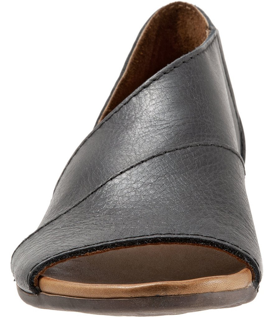 Bueno Tanner Leather Asymmetric Slip Ons
