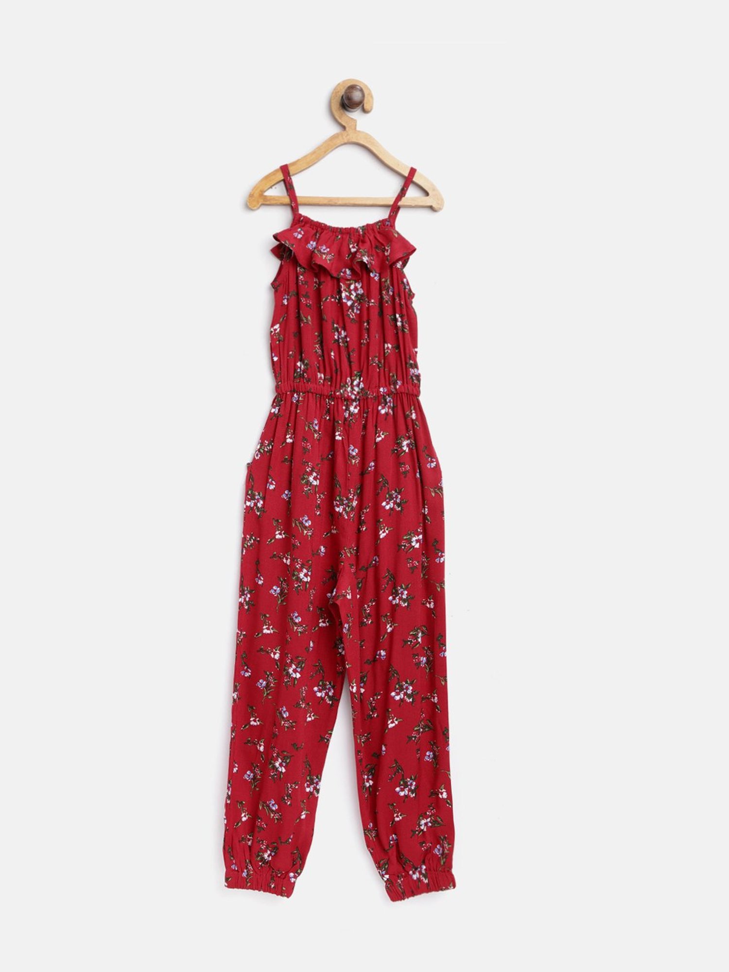 Stylestone Kids Red Printed Jumpsuit