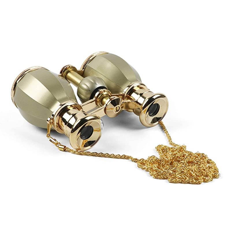 4X30 Vintage Opera Glasses Binoculars for Theater Musical Concert (Black, with Chain)