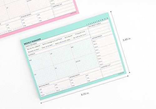 PAPERIAN Weekly Manager - Undated Weekly Desk Pad Scheduler, Planner (Weekly, Bubblegum Pink)