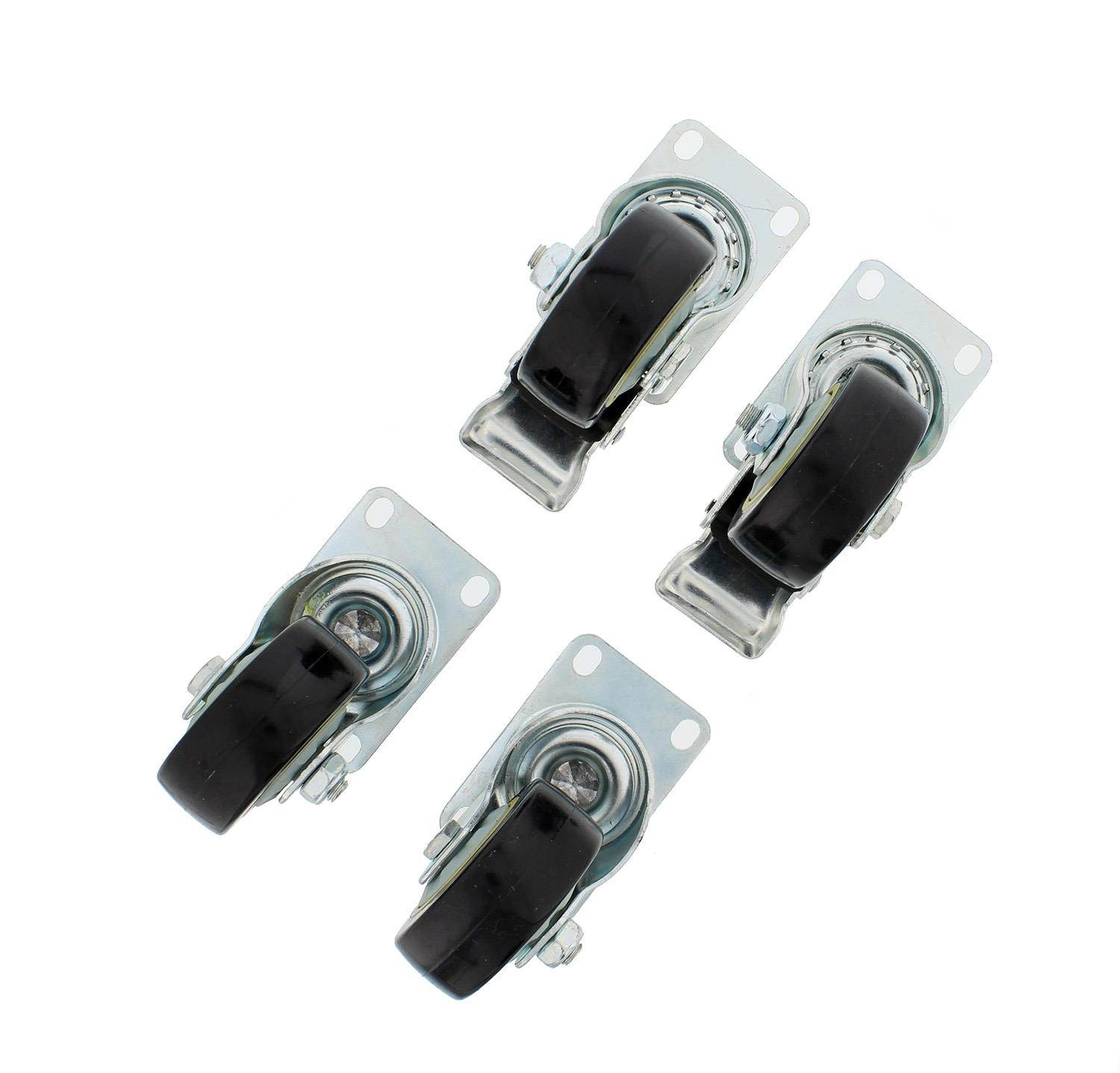 ABN Swivel Plate Caster Wheels 3&rdquo; Inches Set of 4 Locking Casters for Furniture