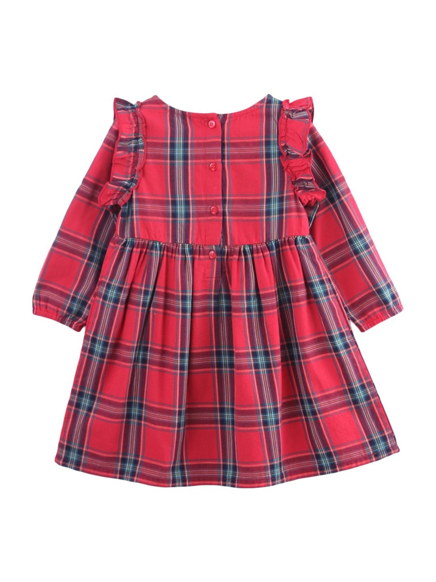 Beebay Kids Red Cotton Plaid Pattern Dress