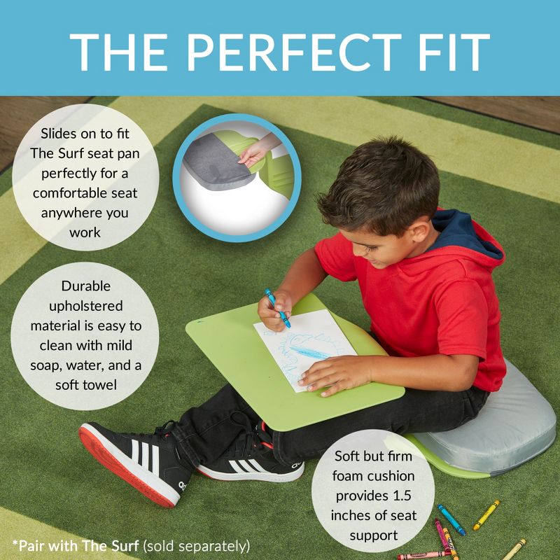 ECR4Kids The Surf Foam Seat Cushion for Portable Lap Desk, Laptop Stand, Writing Table, 10-PK, Grey