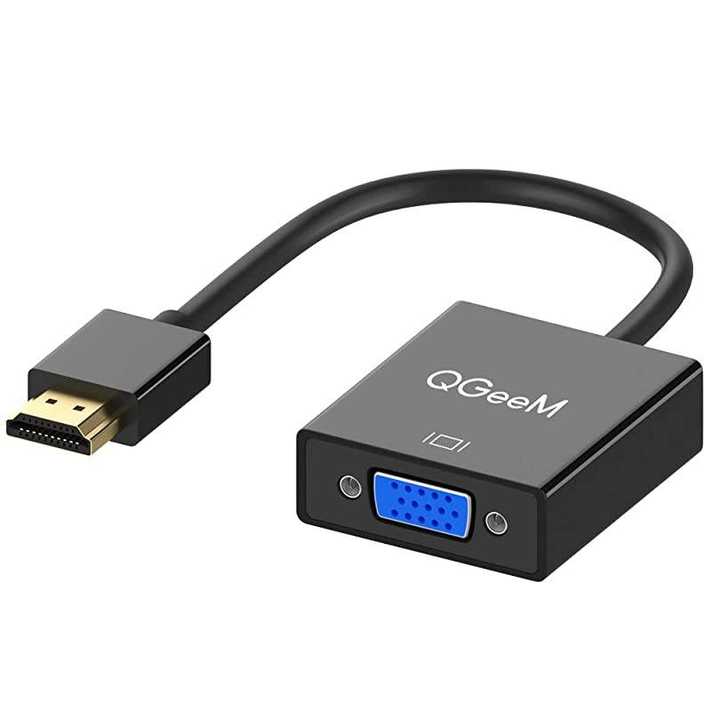 HDMI to VGA, Gold-Plated HDMI to VGA Adapter (Male to Female) Compatible with Computer,Desktop,Laptop,PC,Monitor,Projector,HDTV, Chromebook,Raspberry Pi,Roku,Xbox and More(Black)