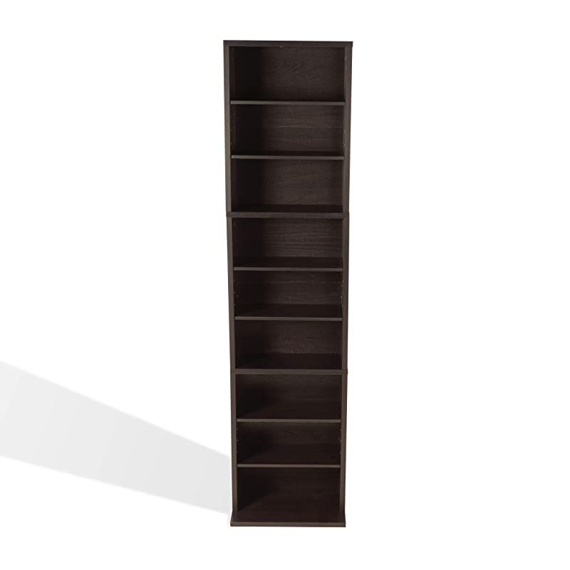 Summit Adjustable Media Cabinet Holds 261 CDs 114 DVDs 132 Games PN74735727 in Espresso