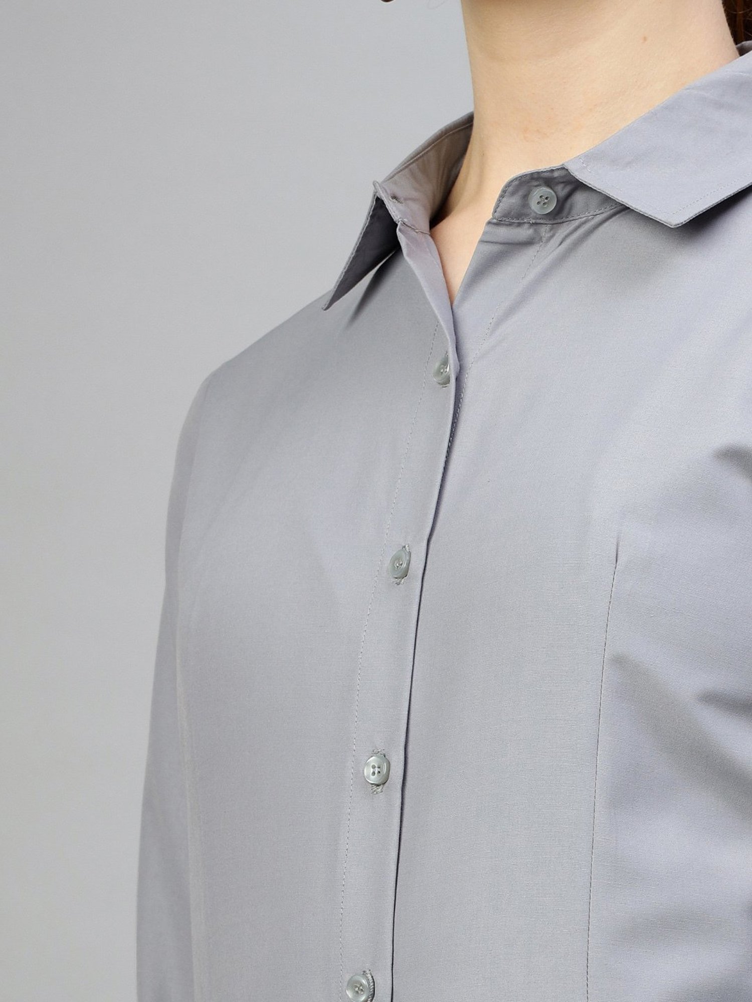 FITHUB Grey Regular Fit Shirt