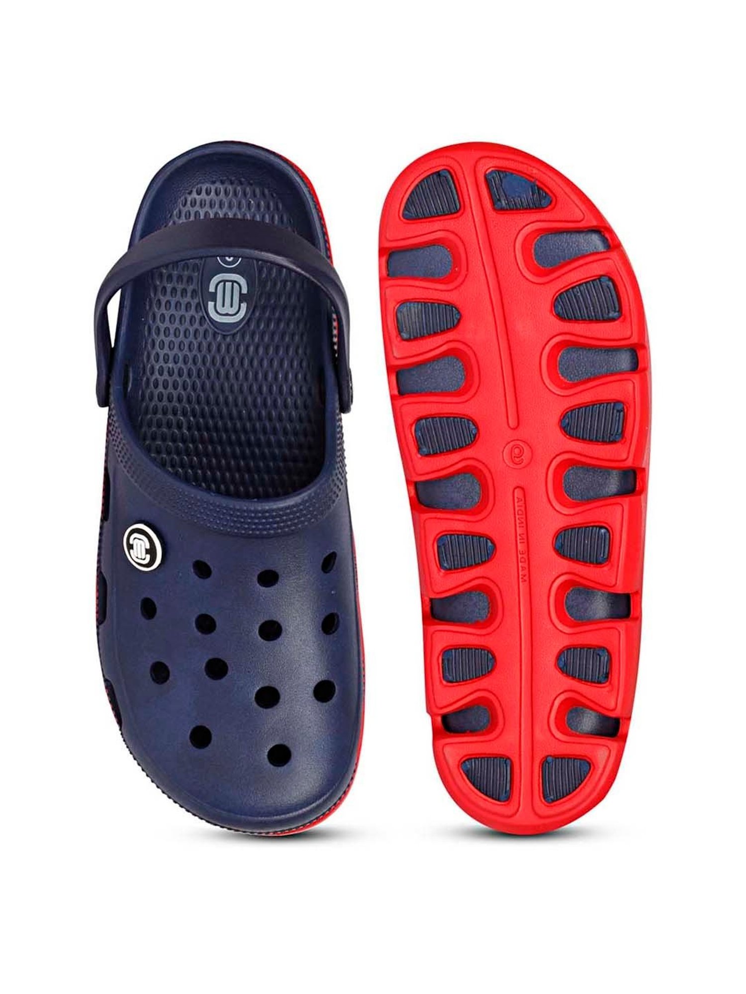 Mozafia Men's Navy Back Strap Clogs