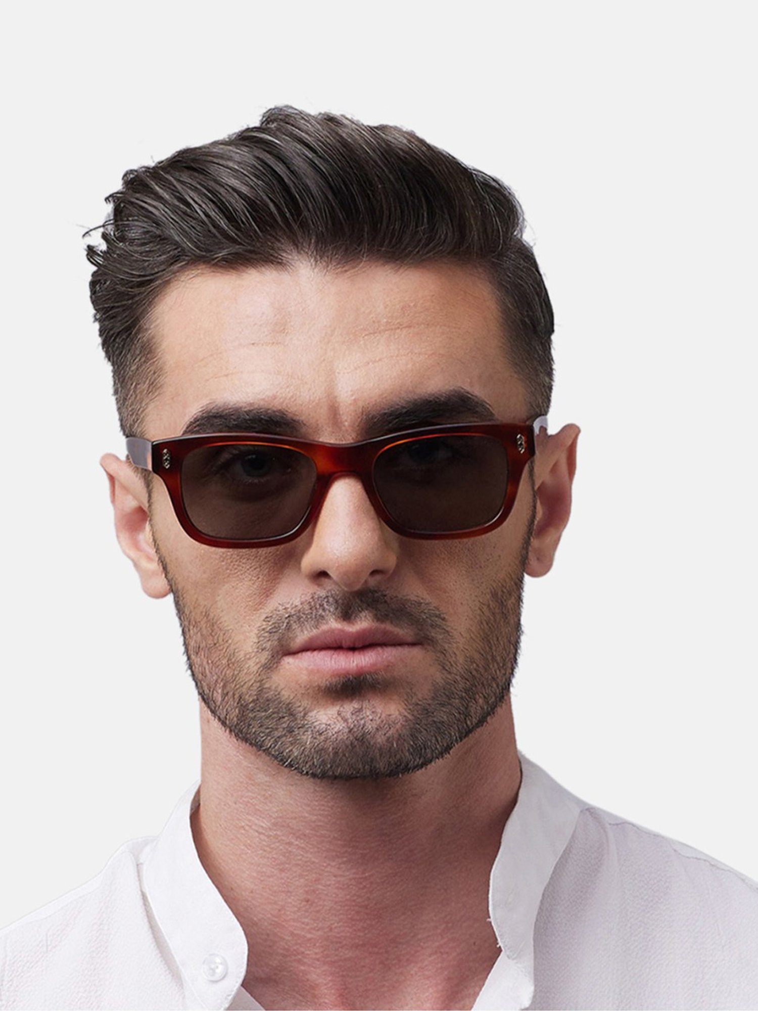 Shisen Fox Gazo Havana Rectangular Unisex UV Protection Sunglasses -52 mm