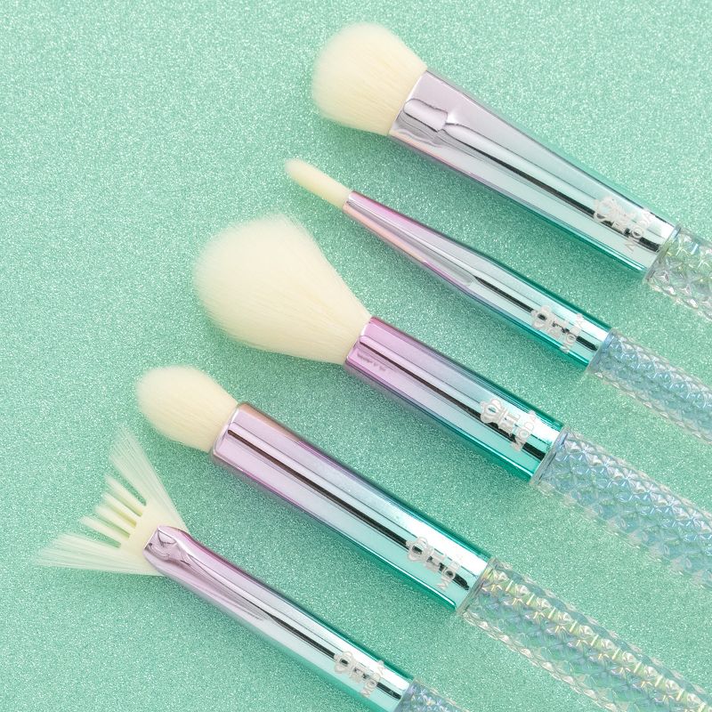 MODA Brush Mythical 6pc Enchanting Eye Makeup Brush Set with Holographic Zip Case, Includes - Eye Contour, Domed Shadow, Smoky Eye, and Falsie Fan Brushes