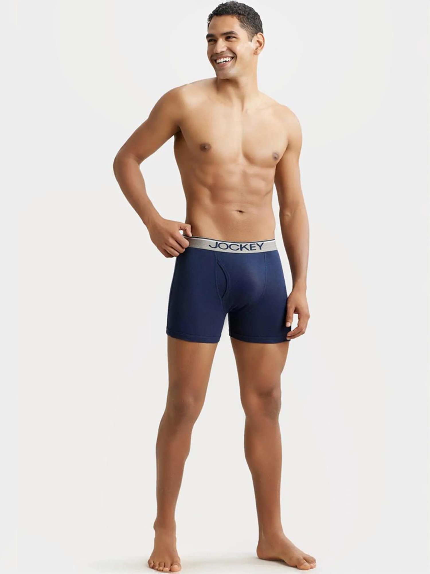 Jockey 8009 Men's Super Combed Cotton Rib Solid Boxer Brief with Ultrasoft Waistband