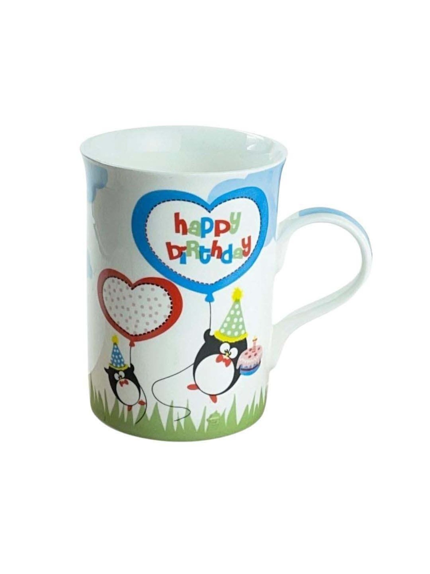Clay Craft Happy Birthday Multicolor Ceramic Milk Mug (0.35 L)
