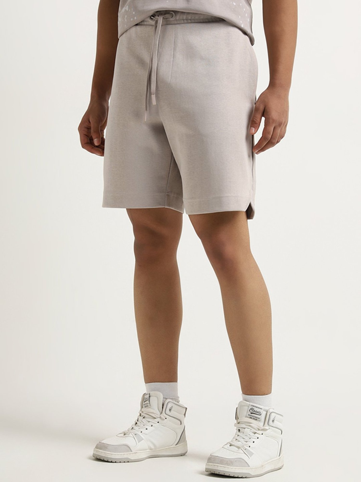 Adidas White Regular Fit Striped Sports Shorts