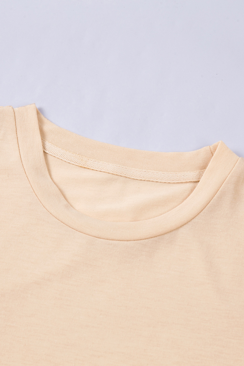 Blank T Shirt - Khaki Solid Color Crew Neck Tee Customized
