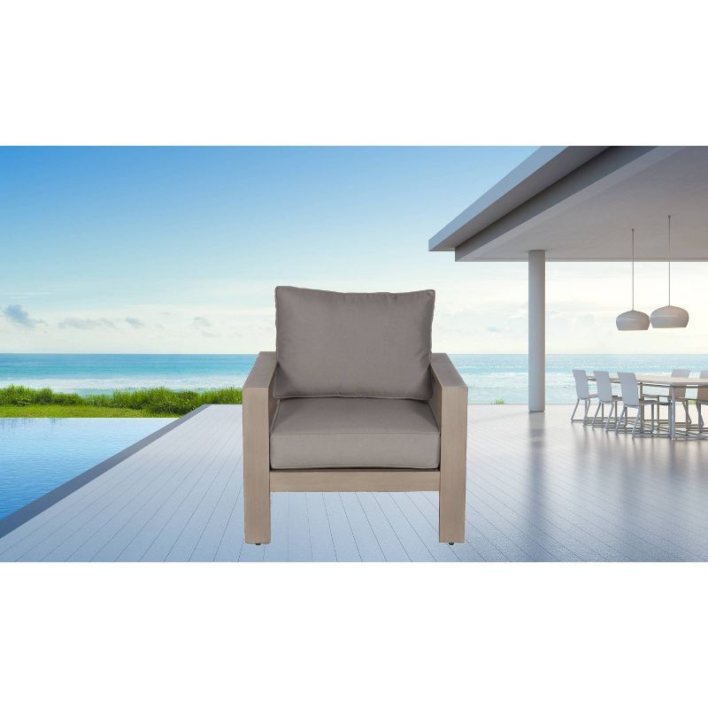 Aruba Patio Club Chair with Sunbrella Cushions Gray - Teva