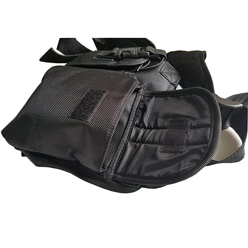 Universal Hands Free Chest Harness Bag Holster for Two Way Radio Rescue Essentials Leather Black