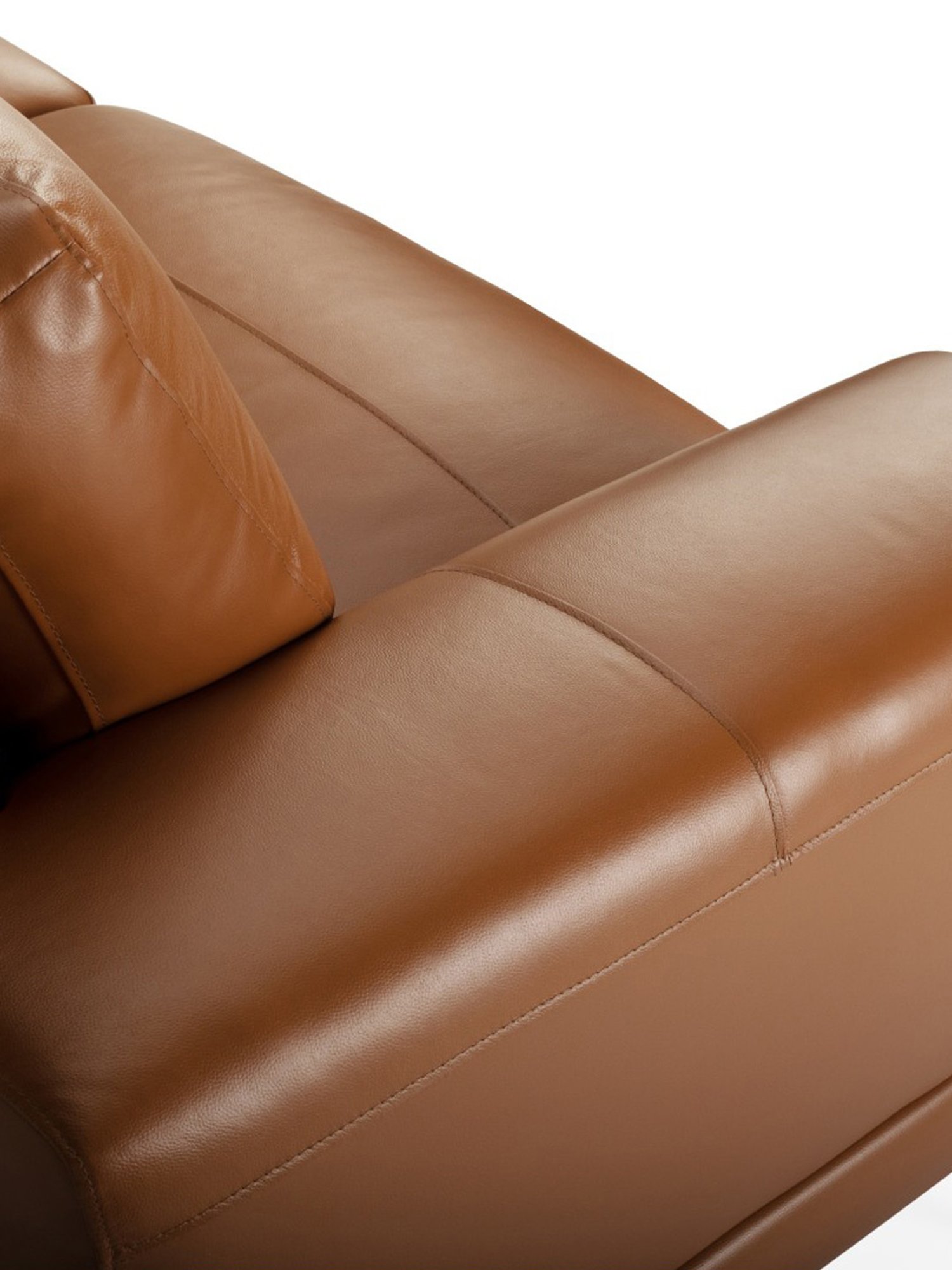 Durian Sanford Contemporary Tan Brown Leather 2 Seater Sofa